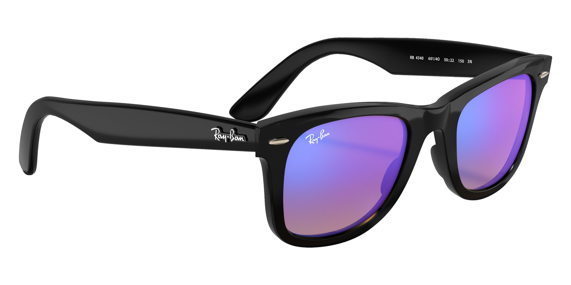 Ray-Ban RB4340 Wayfarer Ease 601/4O 50 - Black / Blue Gradient Flash Mirrored #id:rb43406014o_s:100120