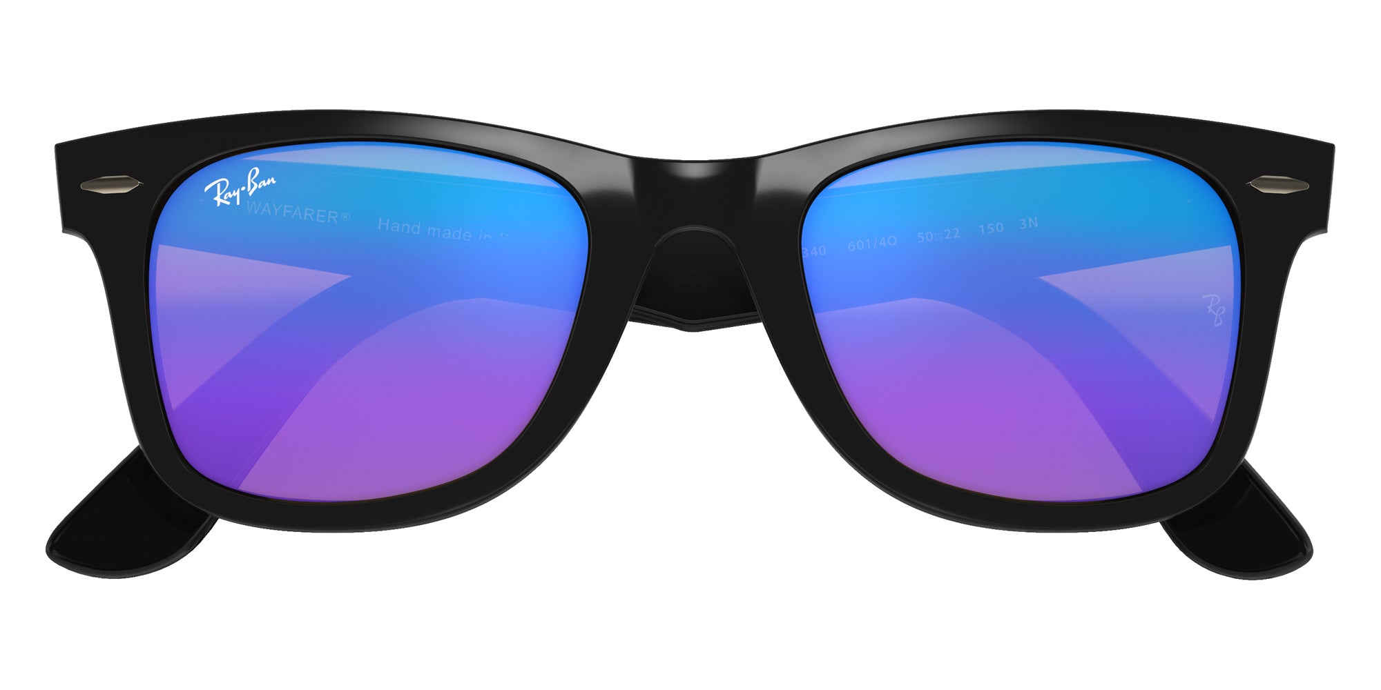 Ray-Ban RB4340 Wayfarer Ease 601/4O 50 - Black / Blue Gradient Flash Mirrored #id:rb43406014o_s:100125
