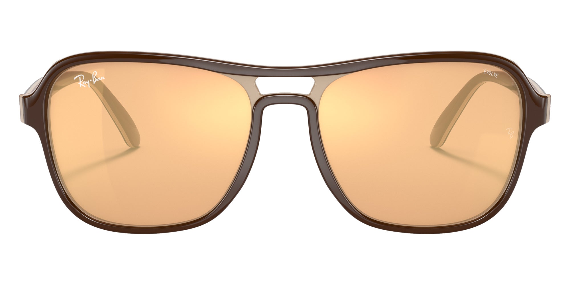 Ray-Ban RB4356 State Side Mirror Evolve 6547B4 58 - Dark Brown / Photo Orange Mirrored Gold #id:rb43566547b4_s:100100