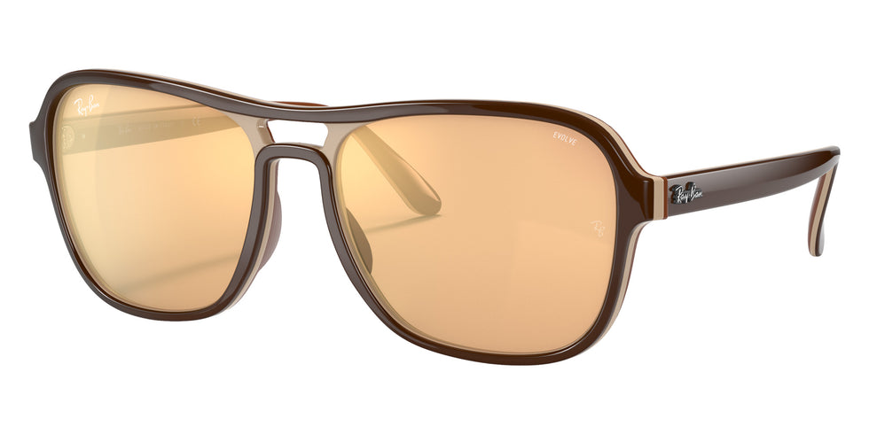 Ray-Ban RB4356 State Side Mirror Evolve 6547B4 58 - Dark Brown / Photo Orange Mirrored Gold #id:rb43566547b4_s:100105