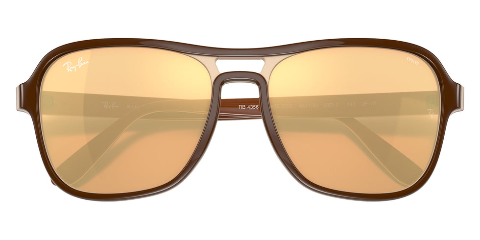 Ray-Ban RB4356 State Side Mirror Evolve 6547B4 58 - Dark Brown / Photo Orange Mirrored Gold #id:rb43566547b4_s:100120