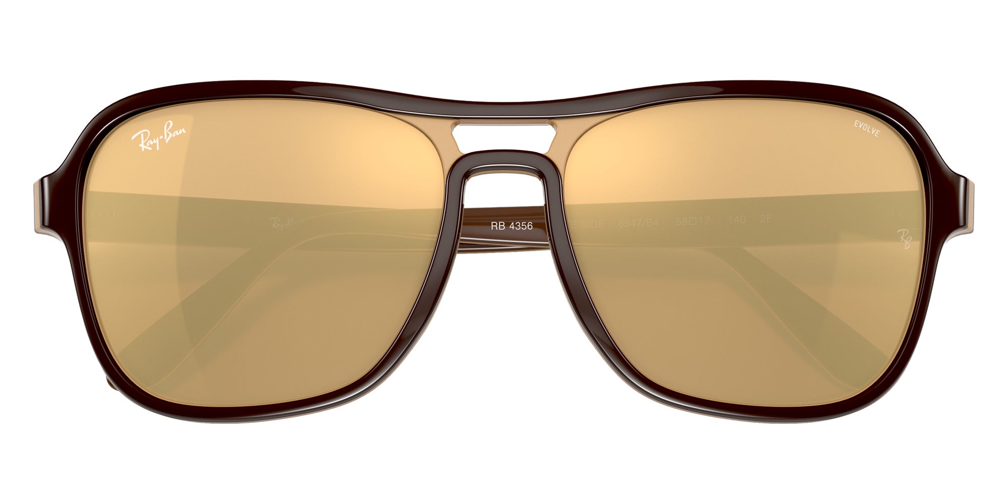 Ray-Ban RB4356 State Side Mirror Evolve 6547B4 58 - Dark Brown / Photo Orange Mirrored Gold #id:rb43566547b4_s:100130