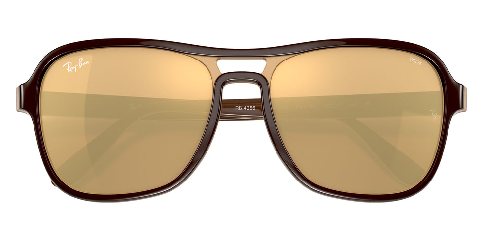 Ray-Ban RB4356 State Side Mirror Evolve 6547B4 58 - Dark Brown / Photo Orange Mirrored Gold #id:rb43566547b4_s:100130