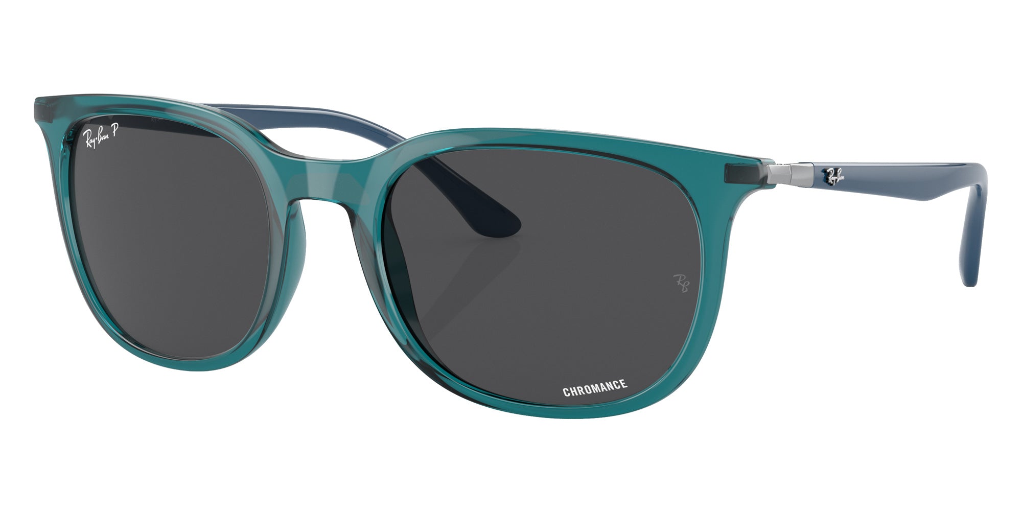 Ray-Ban RB4386 6651K8 54 - Transparent Turquoise / Dark Gray Polarized+ #id:rb43866651k8_s:100105