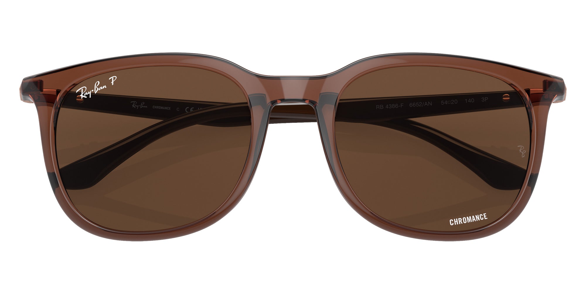 Ray-Ban RB4386F 6652AN 55 - Transparent Brown / Brown Polarized+ #id:rb4386f6652an_s:100125