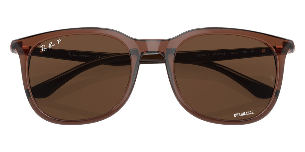 Ray-Ban RB4386F 6652AN 55 - Transparent Brown / Brown Polarized+ #id:rb4386f6652an_s:100125