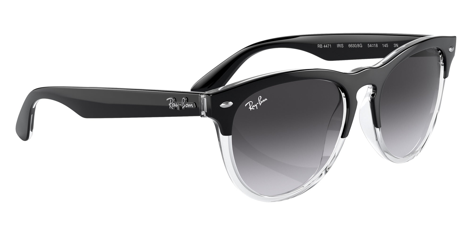 Ray-Ban RB4471 Iris 66308G 54 - Black on Transparent / Gray #id:rb447166308g_s:100125