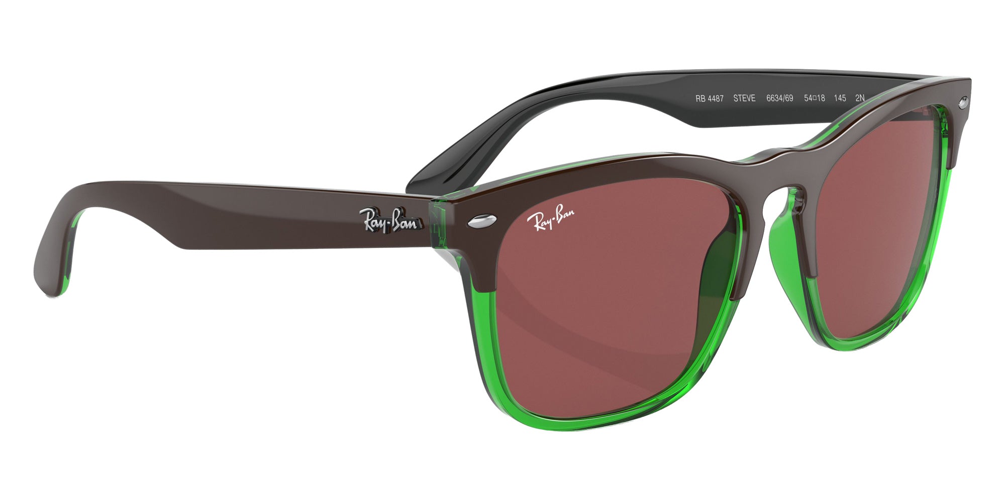 Ray-Ban RB4487 Steve 663469 54 - Dark Brown on Transparent Green / Dark Violet #id:rb4487663469_s:100120