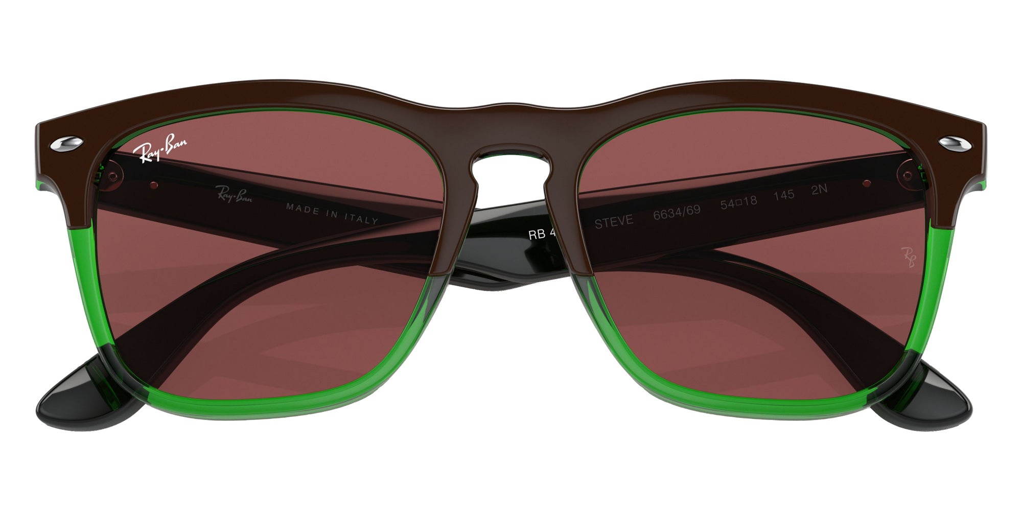 Ray-Ban RB4487 Steve 663469 54 - Dark Brown on Transparent Green / Dark Violet #id:rb4487663469_s:100125