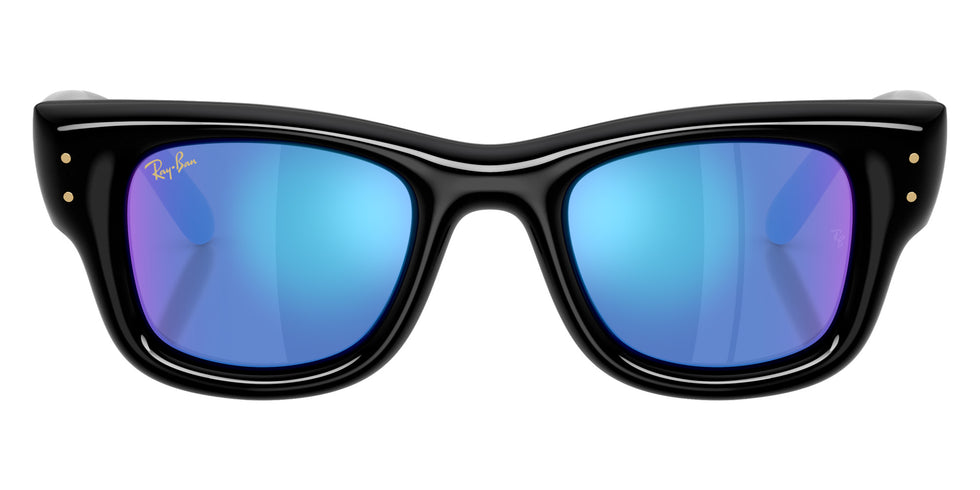 Ray-Ban RB4940 Wayfarer Puffer 601/55 47 - Black / Light Green Mirrored Blue #id:rb494060155_s:104100