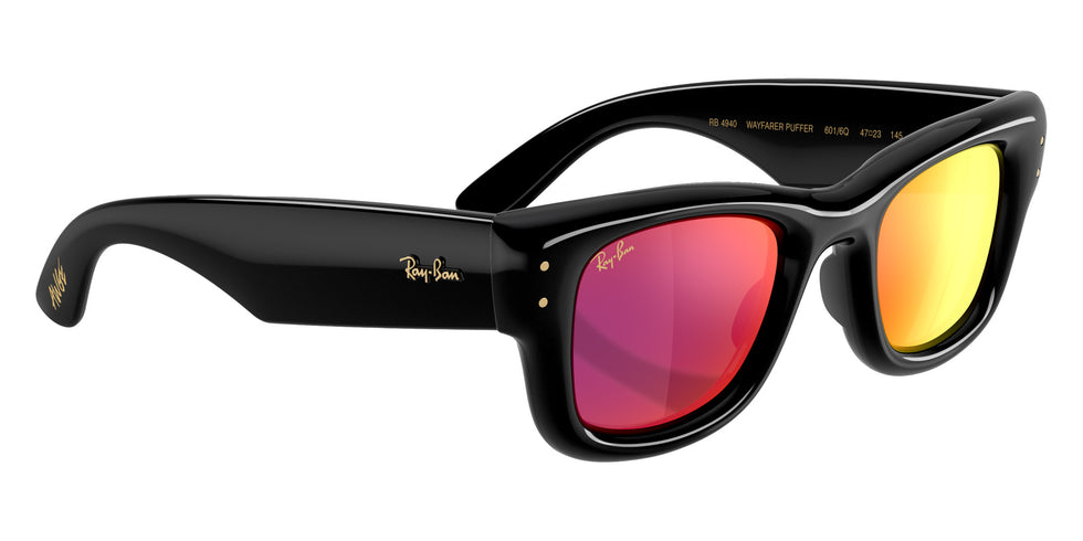 Ray-Ban RB4940 Wayfarer Puffer 601/6Q 47 - Black / Brown Mirrored Orange #id:rb49406016q_s:108120