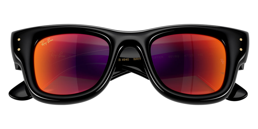 Ray-Ban RB4940 Wayfarer Puffer 601/6Q 47 - Black / Brown Mirrored Orange #id:rb49406016q_s:108125