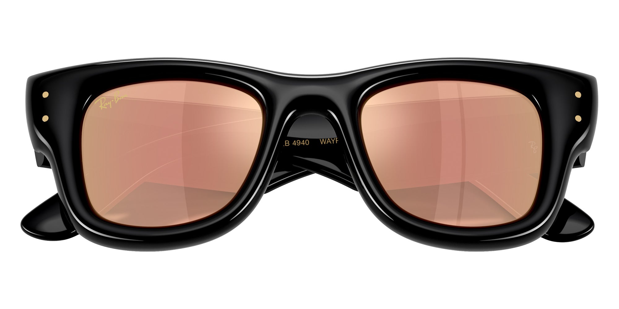 Ray-Ban RB4940 Wayfarer Puffer 601/7J 47 - Black / Dark Brown Mirrored Rose Gold #id:rb49406017j_s:112125