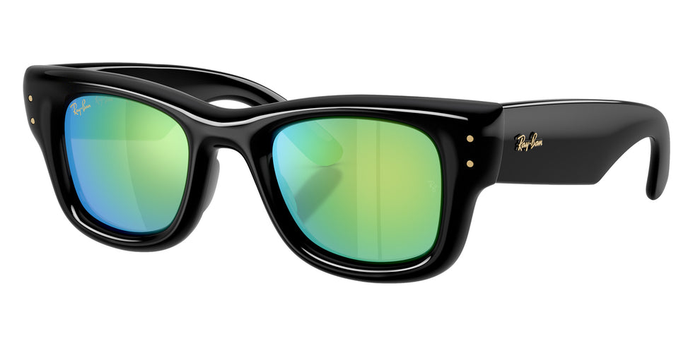Ray-Ban RB4940 Wayfarer Puffer 601/8N 47 - Black / Green Mirrored Green 632 #id:rb49406018n_s:116105