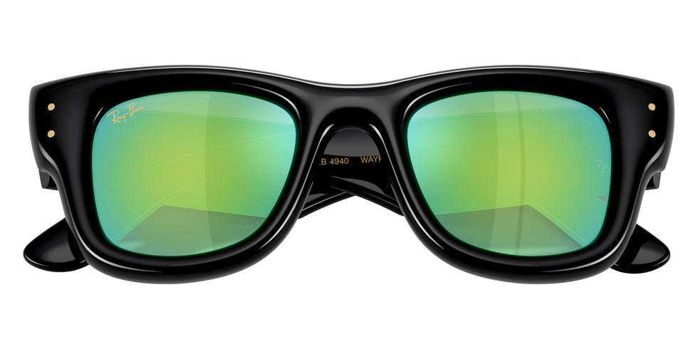 Ray-Ban RB4940 Wayfarer Puffer 601/8N 47 - Black / Green Mirrored Green 632 #id:rb49406018n_s:116125