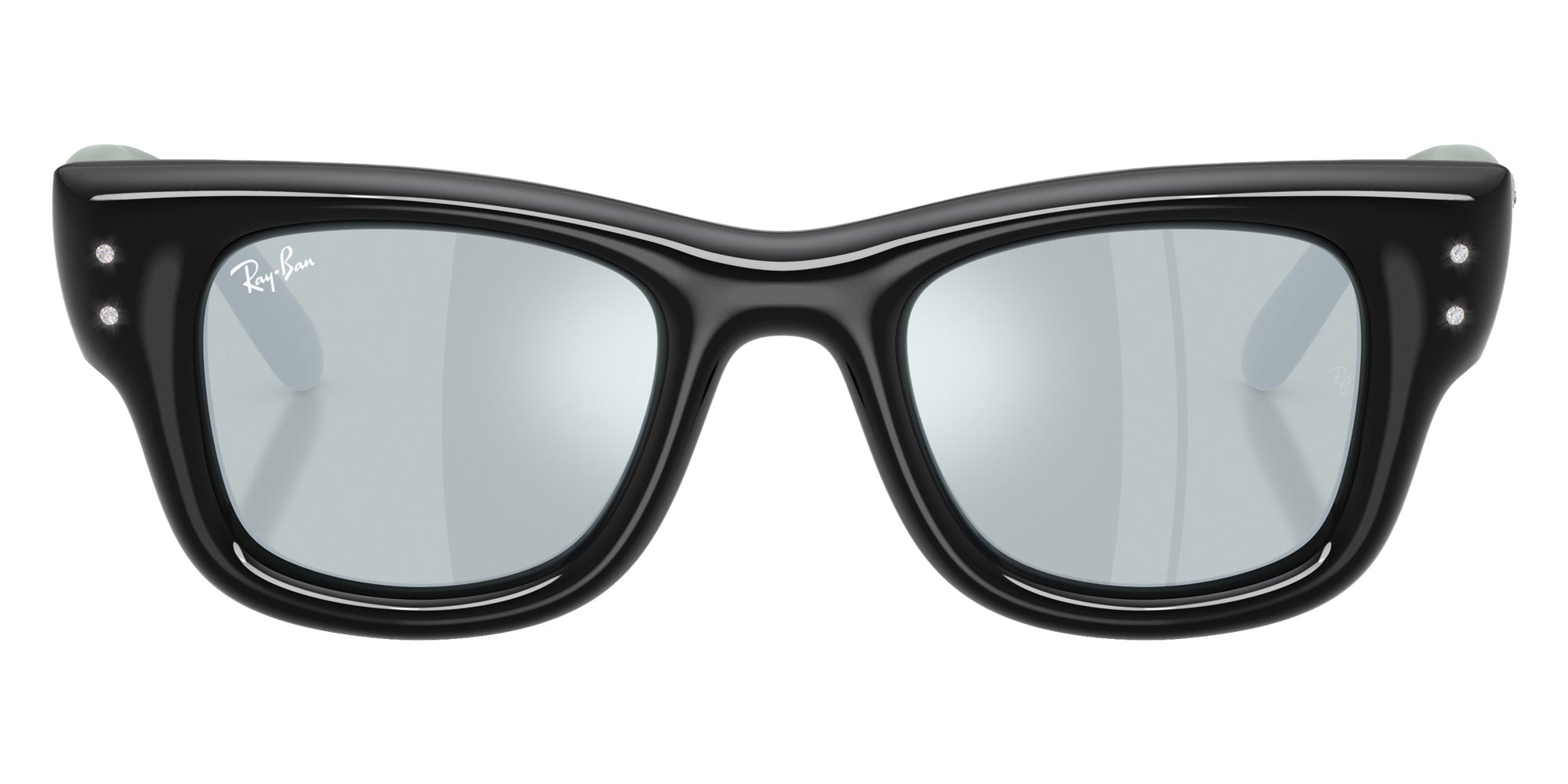 Ray-Ban RB4940B Wayfarer Puffer Crystal Edition 686430 47 - Black / Green Mirrored Silver Plan #id:rb4940b686430_s:100100
