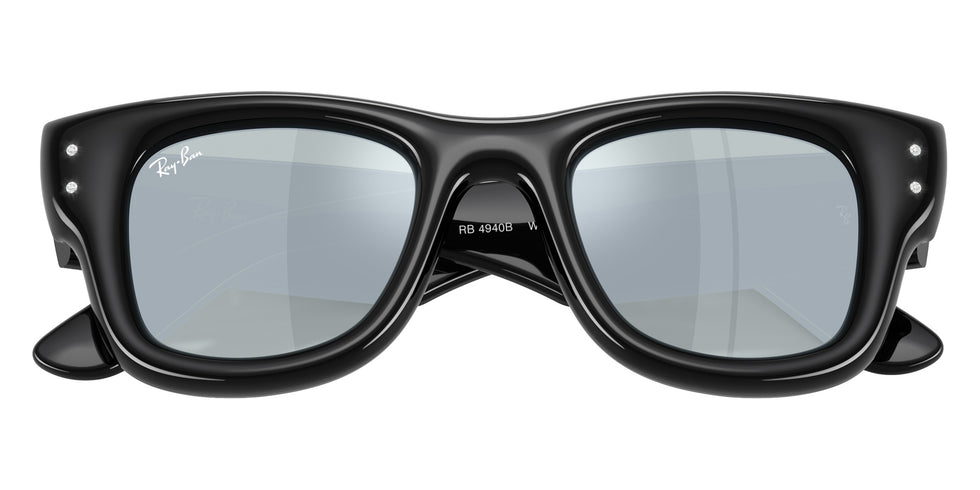 Ray-Ban RB4940B Wayfarer Puffer Crystal Edition 686430 47 - Black / Green Mirrored Silver Plan #id:rb4940b686430_s:100125