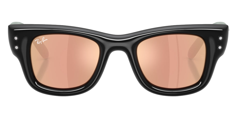 Ray-Ban RB4940B Wayfarer Puffer Crystal Edition 68647J 47 - Black / Dark Brown Mirrored Rose Gold #id:rb4940b68647j_s:102100