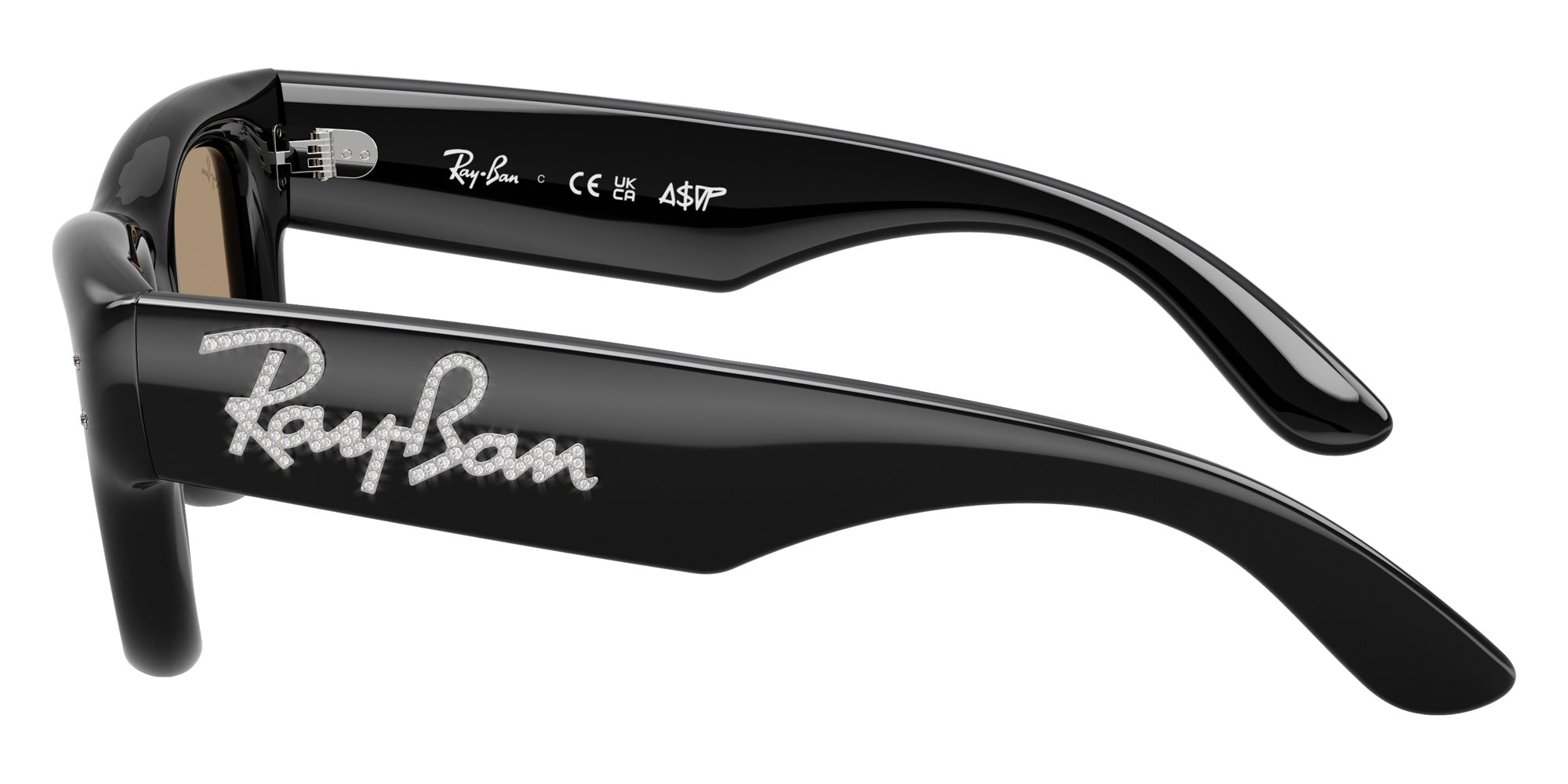 Ray-Ban RB4940B Wayfarer Puffer Crystal Edition 68647J 47 - Black / Dark Brown Mirrored Rose Gold #id:rb4940b68647j_s:102110