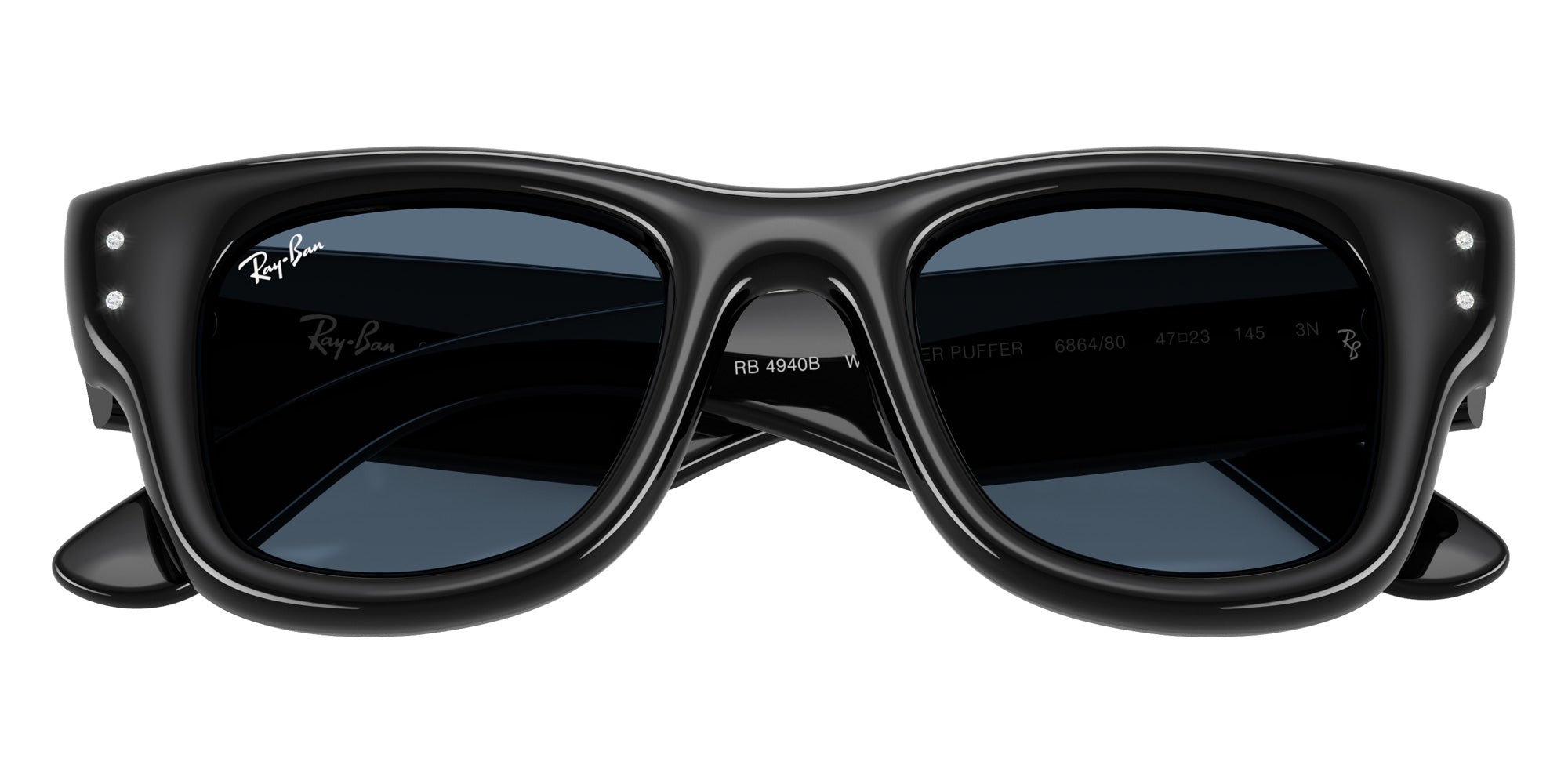 Ray-Ban RB4940B Wayfarer Puffer Crystal Edition 686480 47 - Black #id:rb4940b686480_s:100125