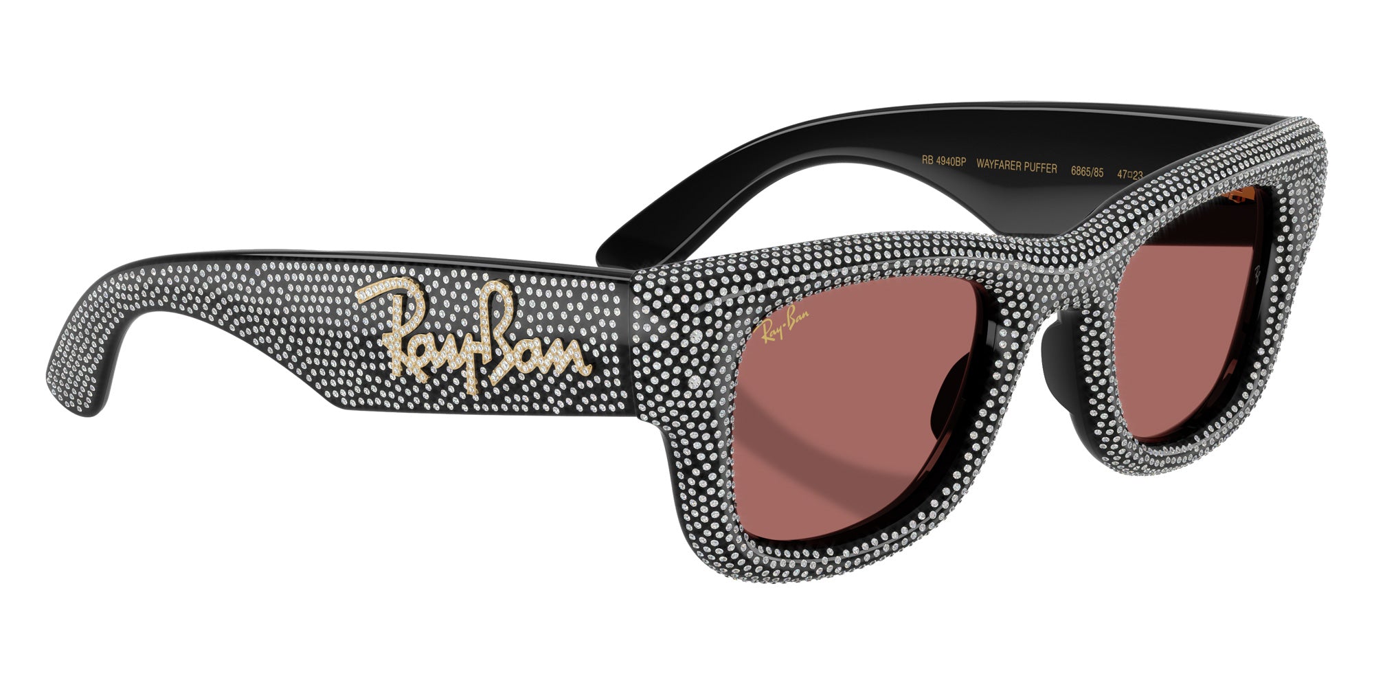 Ray-Ban RB4940BP Wayfarer Puffer Crystal Pav® Edition 686585 47 - Black #id:rb4940bp686585_s:102120