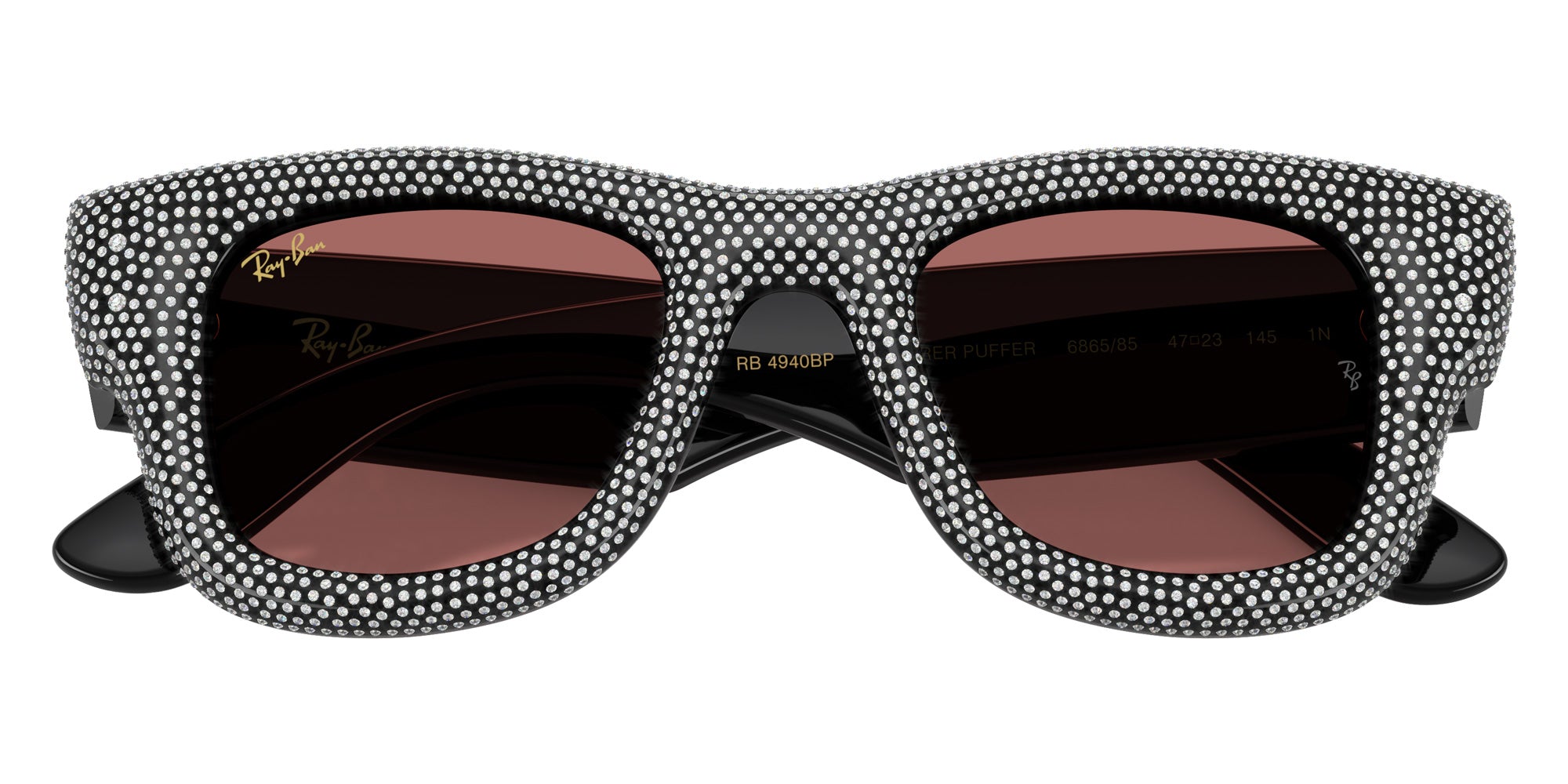 Ray-Ban RB4940BP Wayfarer Puffer Crystal Pav® Edition 686585 47 - Black #id:rb4940bp686585_s:102125