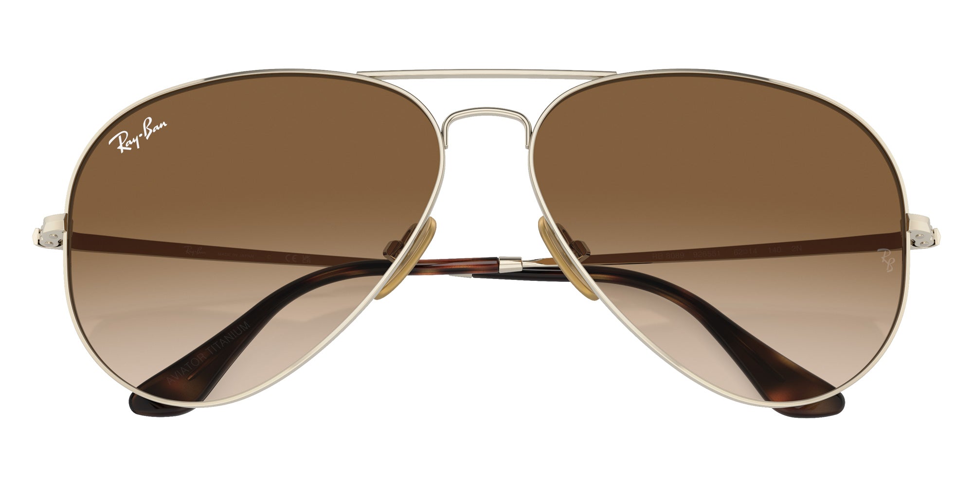 Ray-Ban RB8089 Aviator Titanium 926551 62 - Arista Gold / Clear and Brown #id:rb8089926551_s:100125