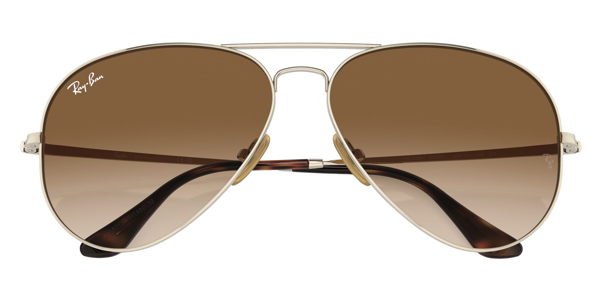 Ray-Ban RB8089 Aviator Titanium 926551 58 - Arista Gold / Clear & Brown #id:rb8089926551_s:100125