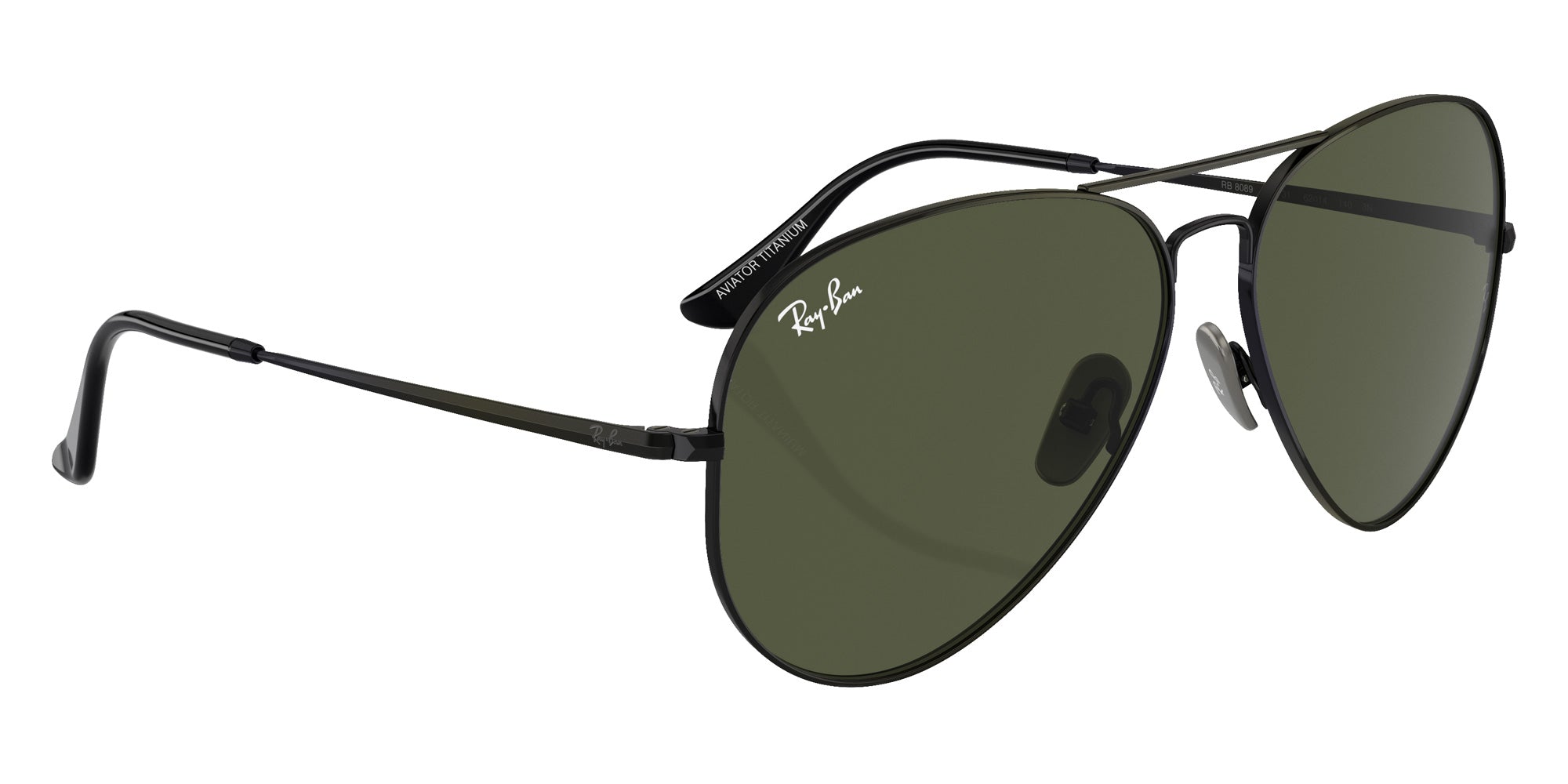 Ray-Ban RB8089 Aviator Titanium 926731 62 - Black / Green #id:rb8089926731_s:102120