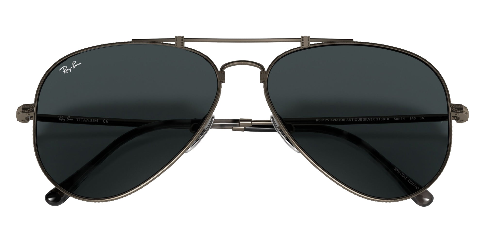 Ray-Ban RB8125 Aviator Titanium 9138T0 58 - Gray / Dark Blue #id:rb81259138t0_s:100125