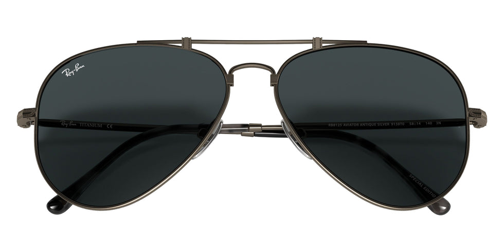 Ray-Ban RB8125 Aviator Titanium 9138T0 58 - Gray / Dark Blue #id:rb81259138t0_s:100125