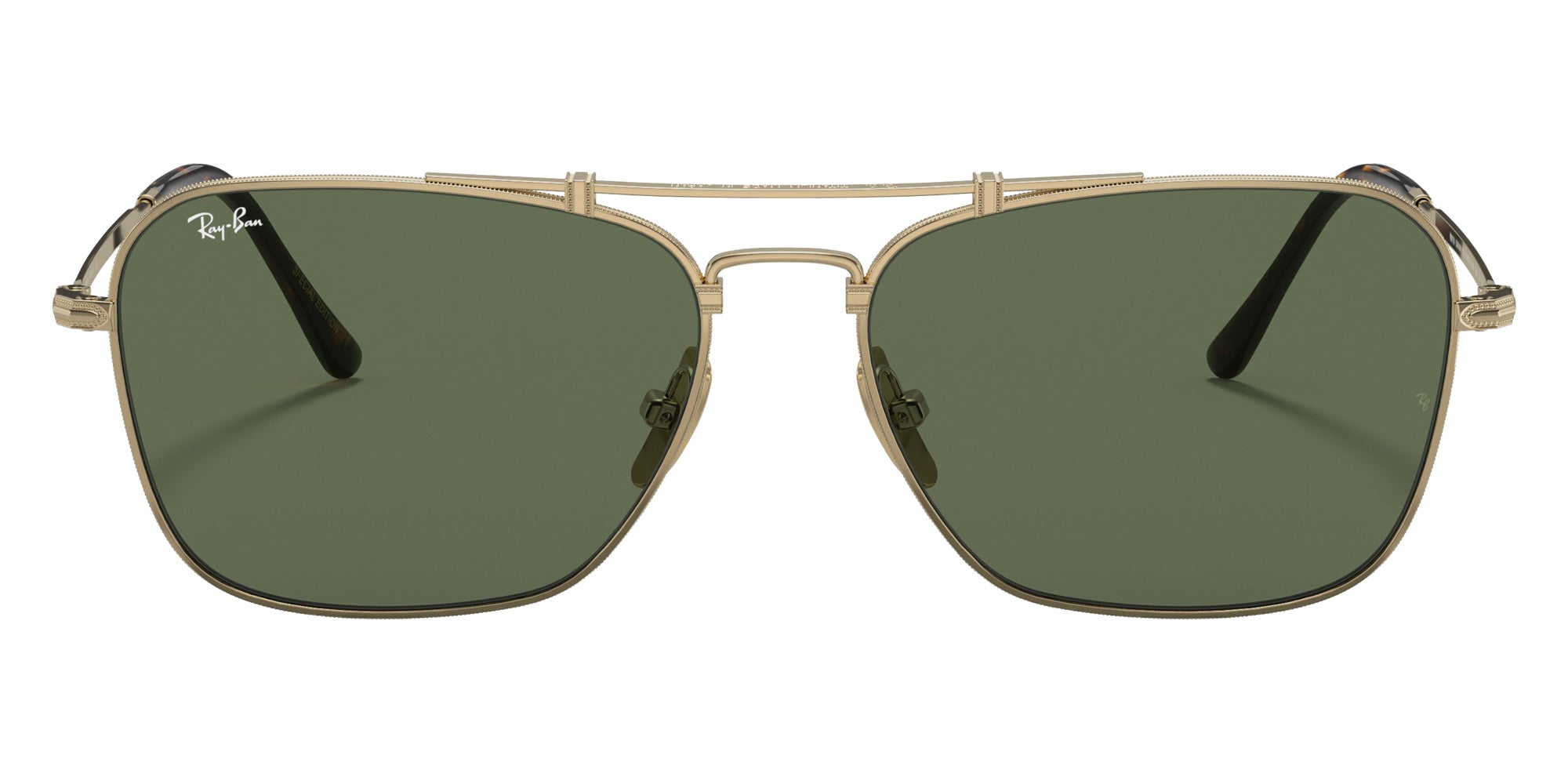 Ray-Ban RB8136 Caravan Titanium 913658 58 - Gold / Dark Green #id:rb8136913658_s:100100