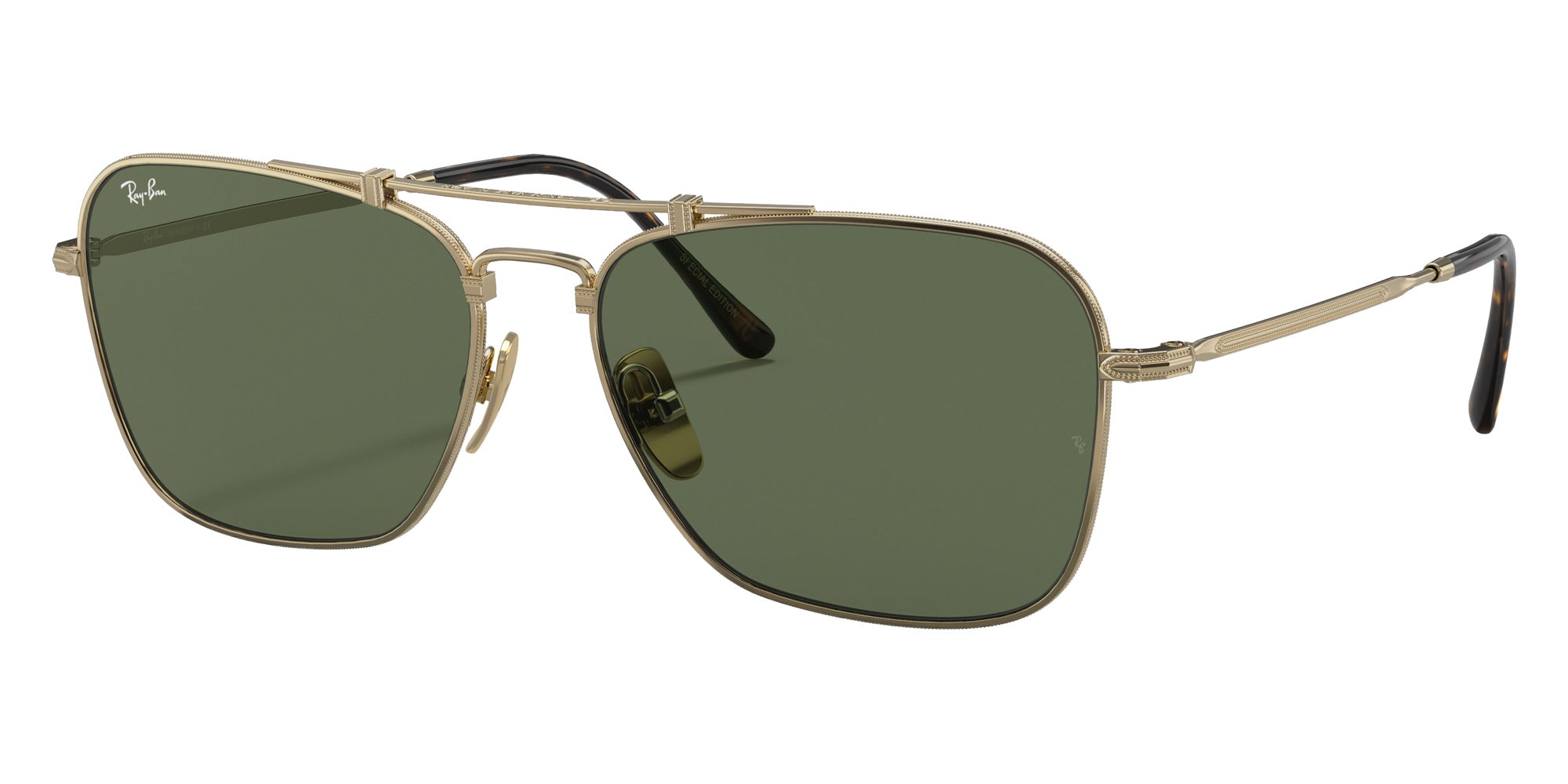 Ray-Ban RB8136 Caravan Titanium 913658 58 - Gold / Dark Green #id:rb8136913658_s:100105