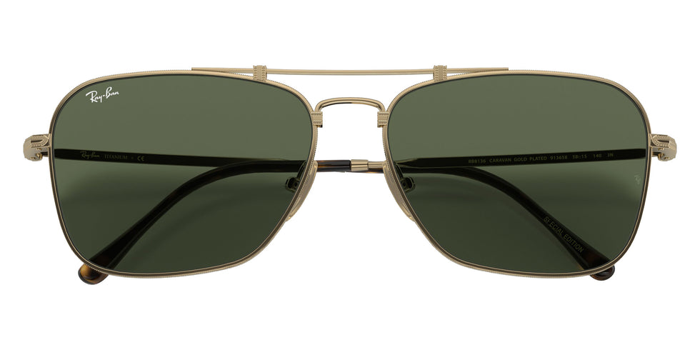 Ray-Ban RB8136 Caravan Titanium 913658 58 - Gold / Dark Green #id:rb8136913658_s:100125