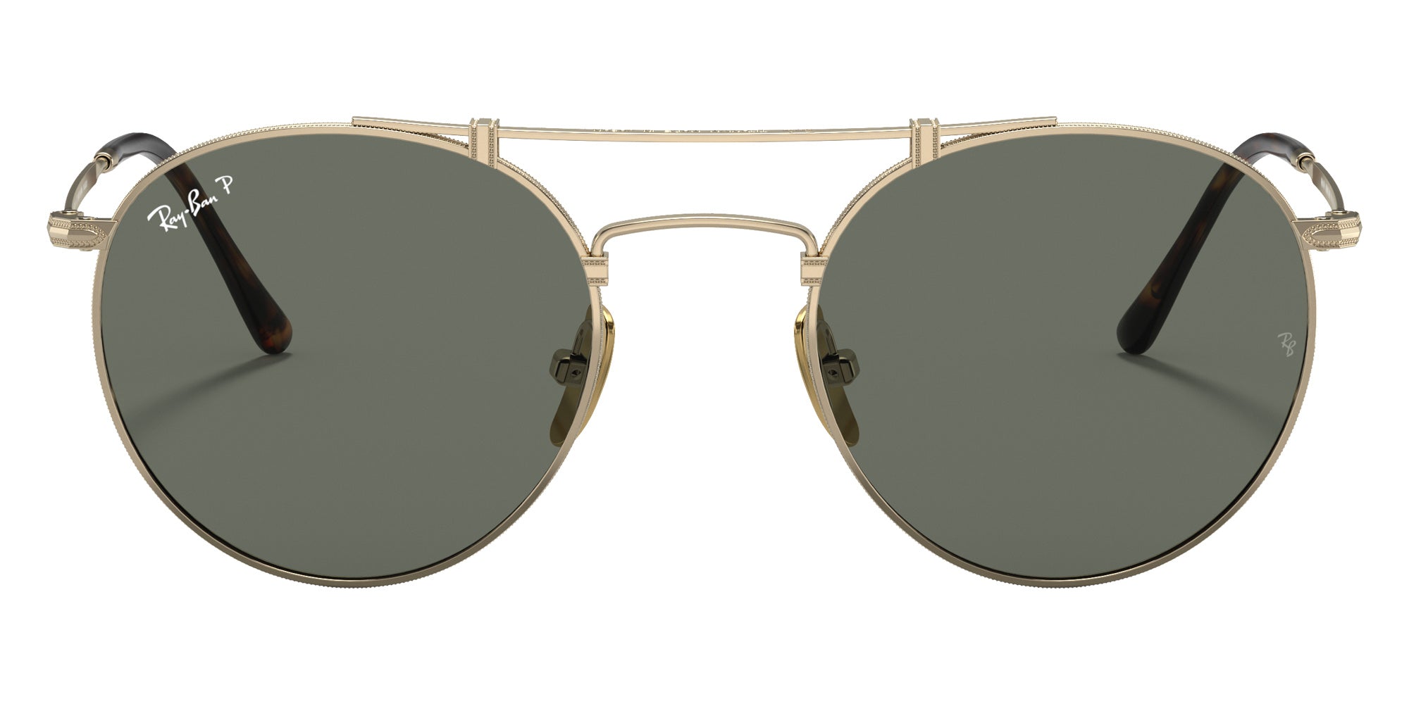 Ray-Ban RB8147M Round Double Bridge Titanium Round Sunglasses
