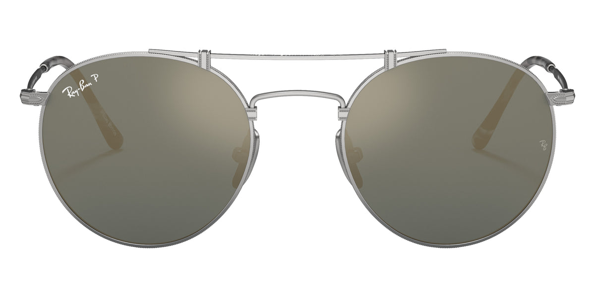 Ray-Ban RB8147M Round Double Bridge Titanium 9165 50 - Silver / Crystal Blue Polarized #id:rb8147m9165_s:100100