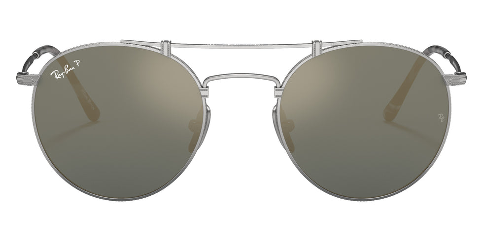 Ray-Ban RB8147M Round Double Bridge Titanium 9165 50 - Silver / Crystal Blue Polarized #id:rb8147m9165_s:100100