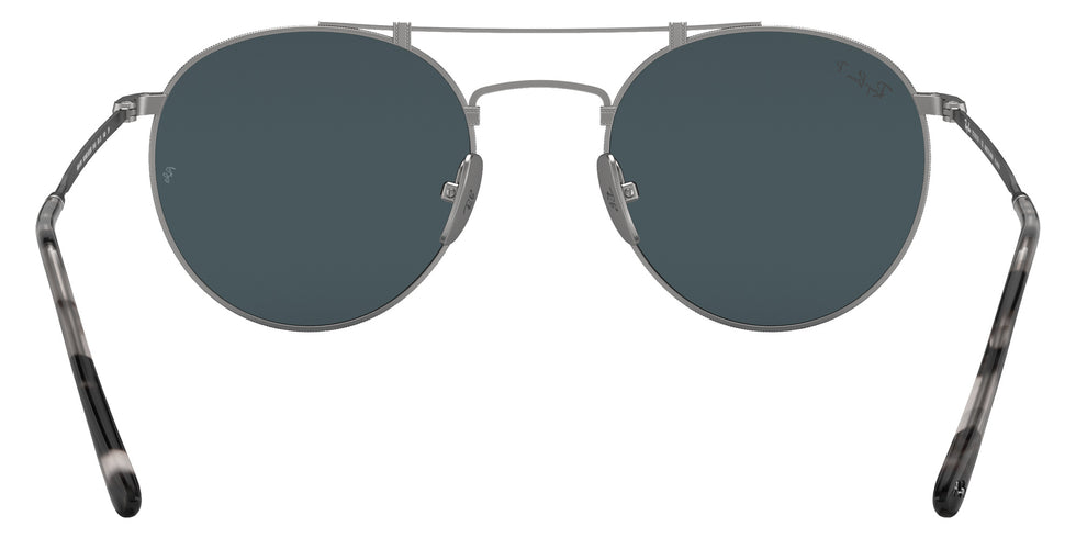 Ray-Ban RB8147M Round Double Bridge Titanium 9165 50 - Silver / Crystal Blue Polarized #id:rb8147m9165_s:100115