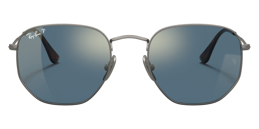 Ray-Ban RB8148 Hexagonal Titanium 9208T0 54 - Gunmetal / Polarized Blue Mirrored Gold #id:rb81489208t0_s:100100