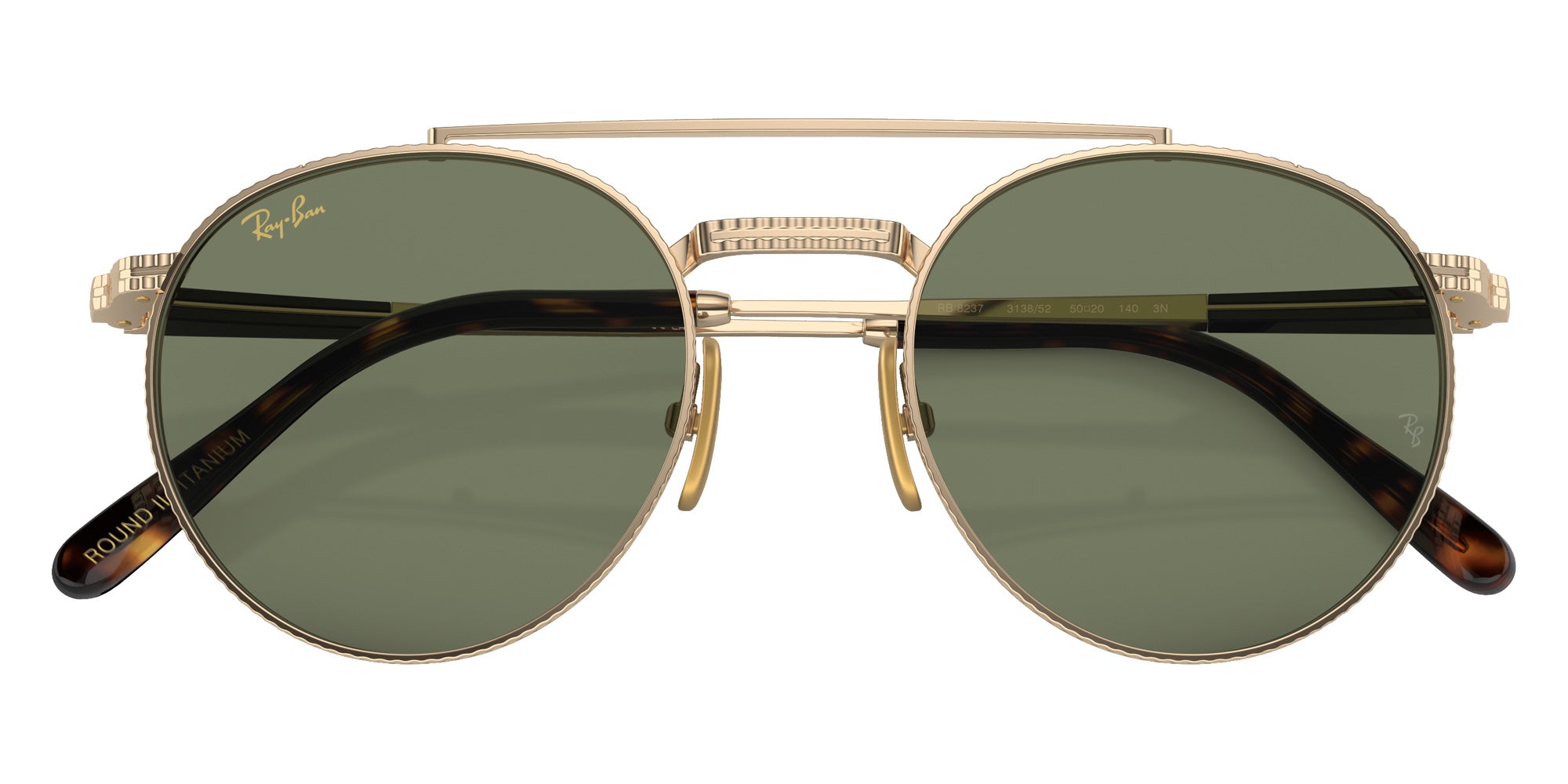 Ray-Ban RB8237 Round II Titanium 313852 50 - Arista Gold #id:rb8237313852_s:100125