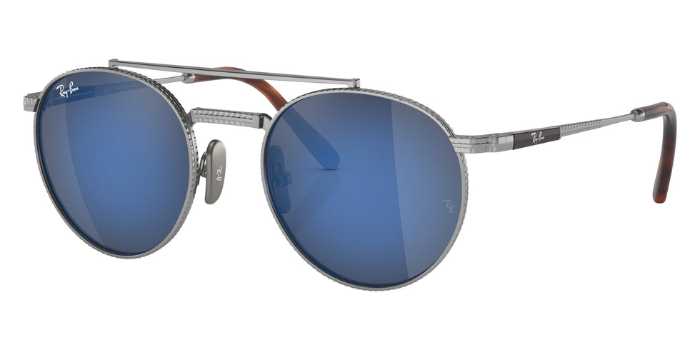 Ray-Ban RB8237 Round II Titanium 3139O4 50 - Silver / Gray Blue Mirrored #id:rb82373139o4_s:100105