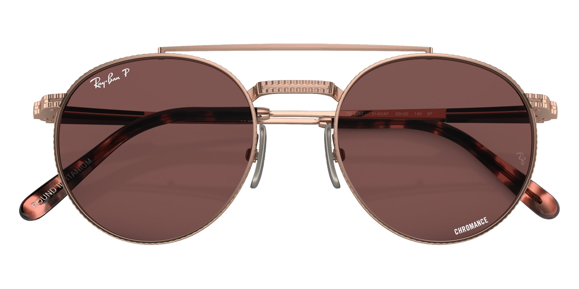Ray-Ban RB8237 Round II Titanium 3140AF 53 - Rose Gold / Dark Violet Polarized #id:rb82373140af_s:100120
