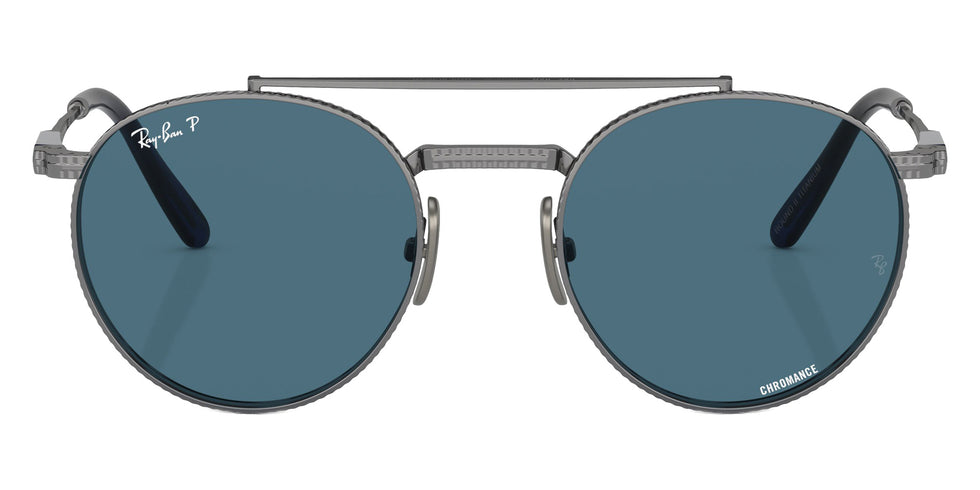 Ray-Ban RB8237 Round II Titanium 3142S2 53 - Gunmetal / Blue Polarized+ #id:rb82373142s2_s:100100