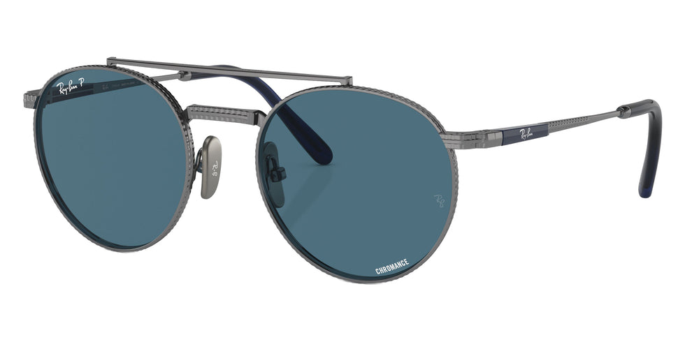 Ray-Ban RB8237 Round II Titanium 3142S2 53 - Gunmetal / Blue Polarized+ #id:rb82373142s2_s:100105