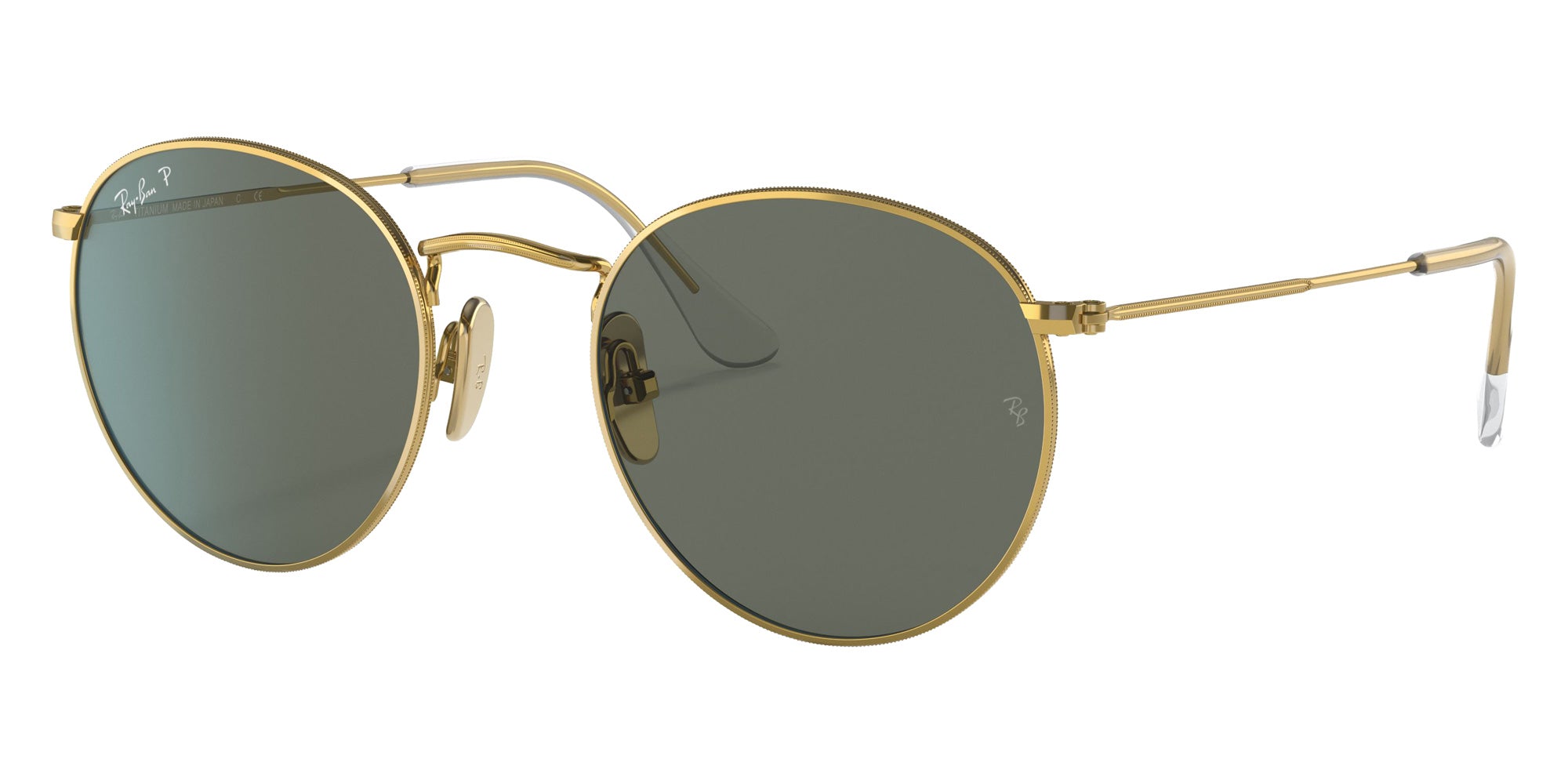 Ray-Ban RB8247 Round Titanium 921658 47 - Gold / G-15 Green Polarized #id:rb8247921658_s:100105