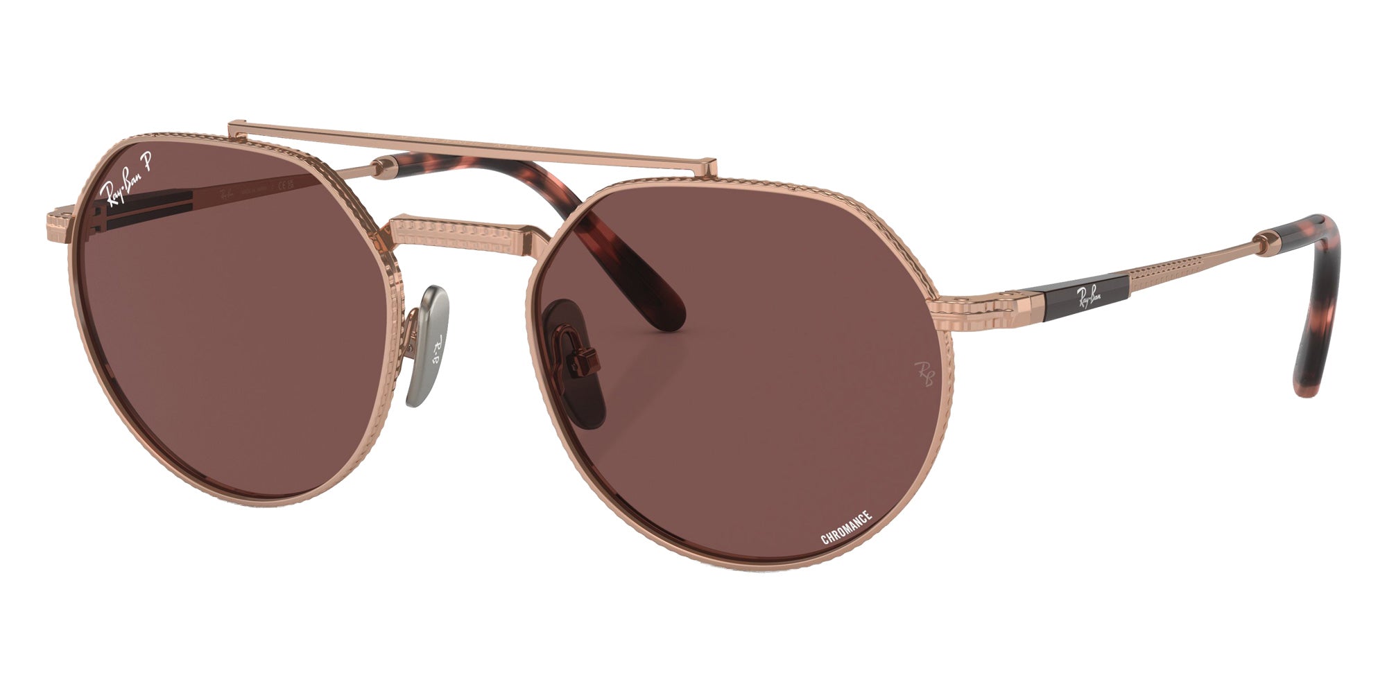 Ray-Ban RB8265 Jack II Titanium 3140AF 53 - Rose Gold / Dark Violet Polarized+ #id:rb82653140af_s:100105