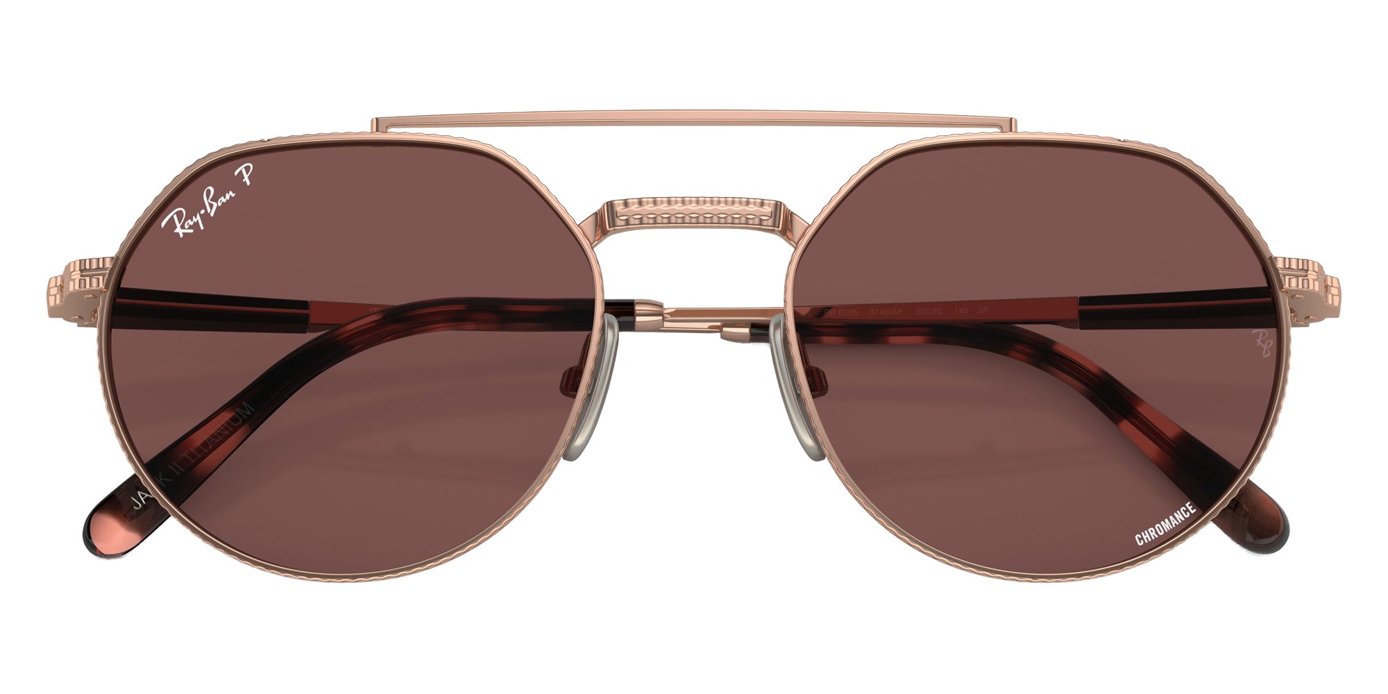 Ray-Ban RB8265 Jack II Titanium 3140AF 53 - Rose Gold / Dark Violet Polarized+ #id:rb82653140af_s:100125