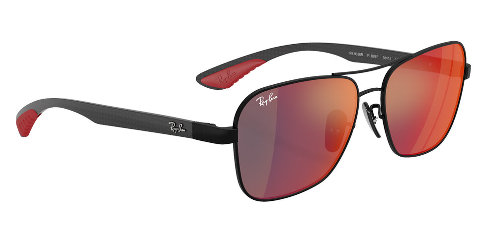 Ray-Ban RB8336M Scuderia Ferrari F1186P 58 - Matte Black / Dark Gray Mirrored Blue/Red #id:rb8336mf1186p_s:106120