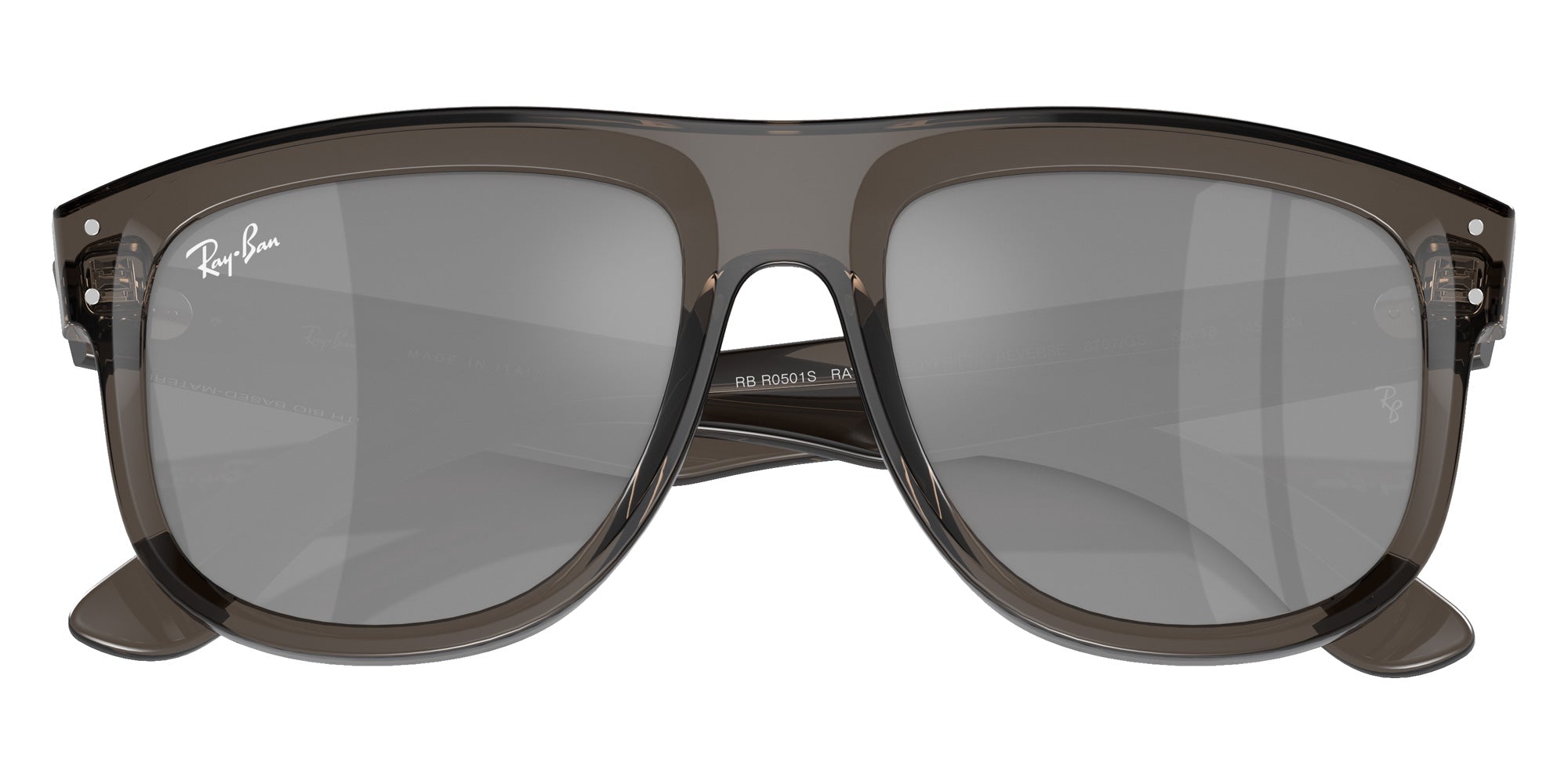 Ray-Ban RBR0501S Boyfriend Reverse 6707GS 56 - Transparent Dark Gray / Silver Mirrored #id:rbr0501s6707gs_s:100125