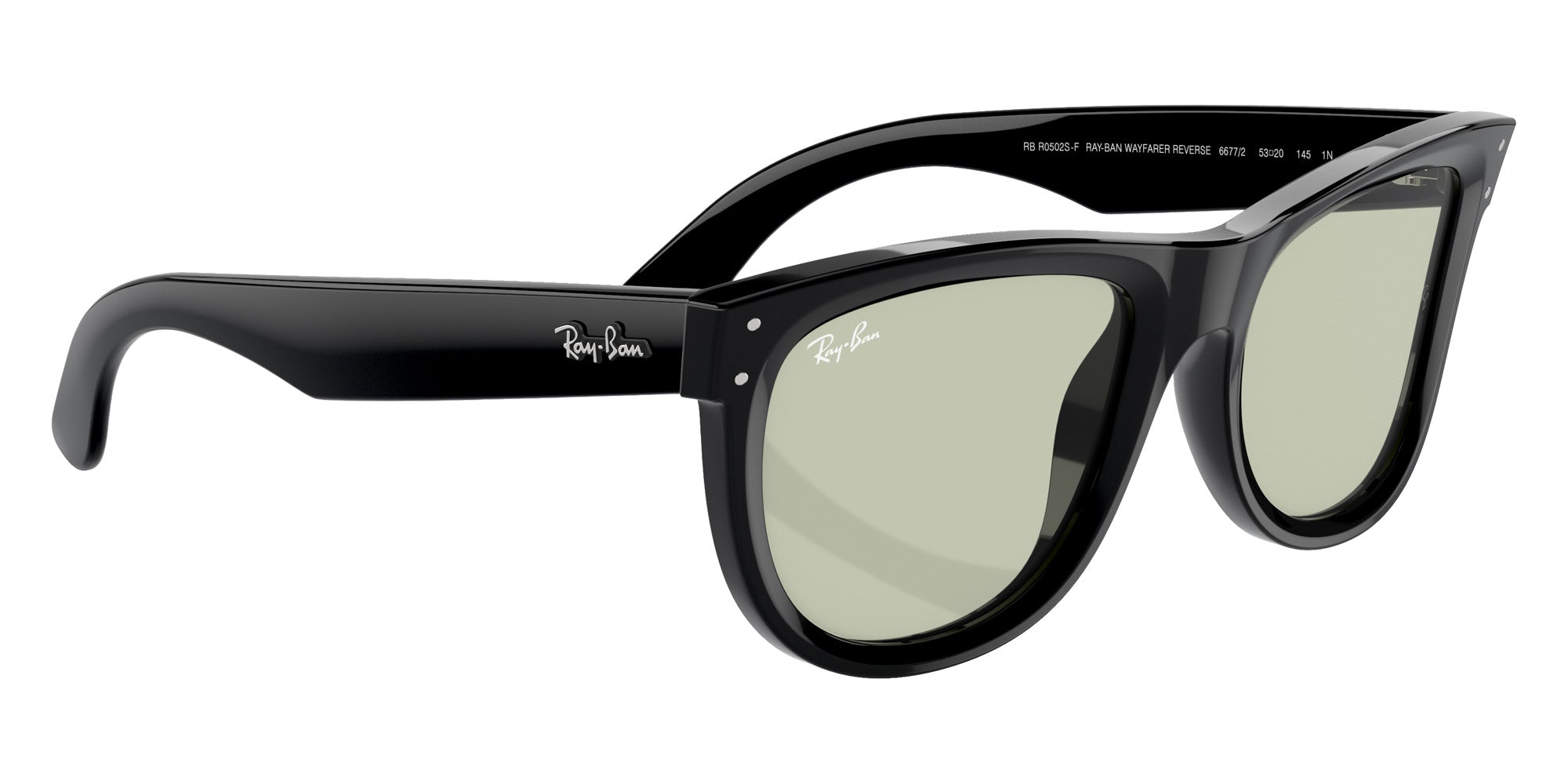Ray-Ban RBR0502SF Wayfarer Reverse 6677/2 53 - Black / Light Green #id:rbr0502sf66772_s:100120